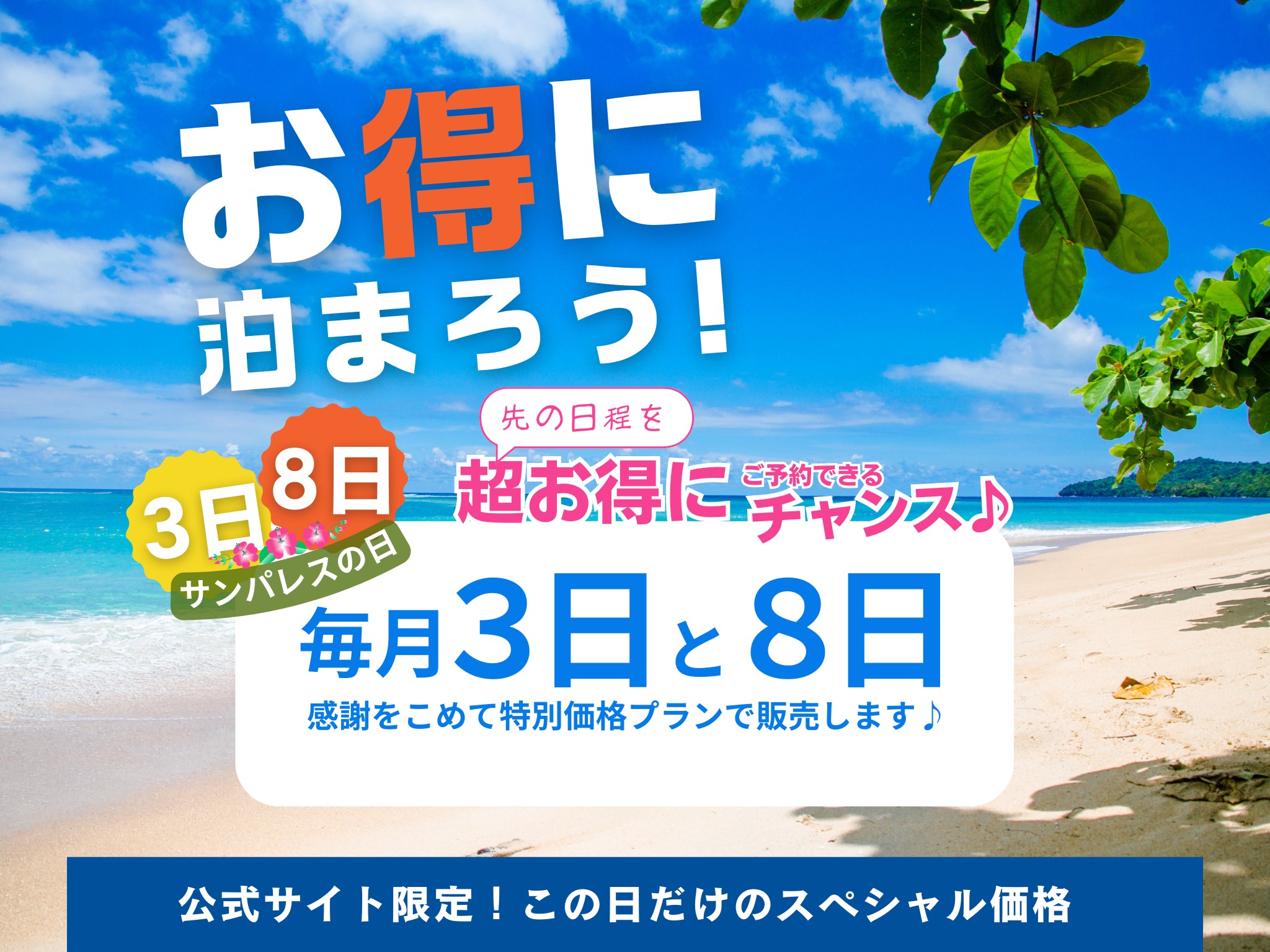 \【予告】公式サイト限定販売《毎月3日と8日はサンパレスの日♪》/